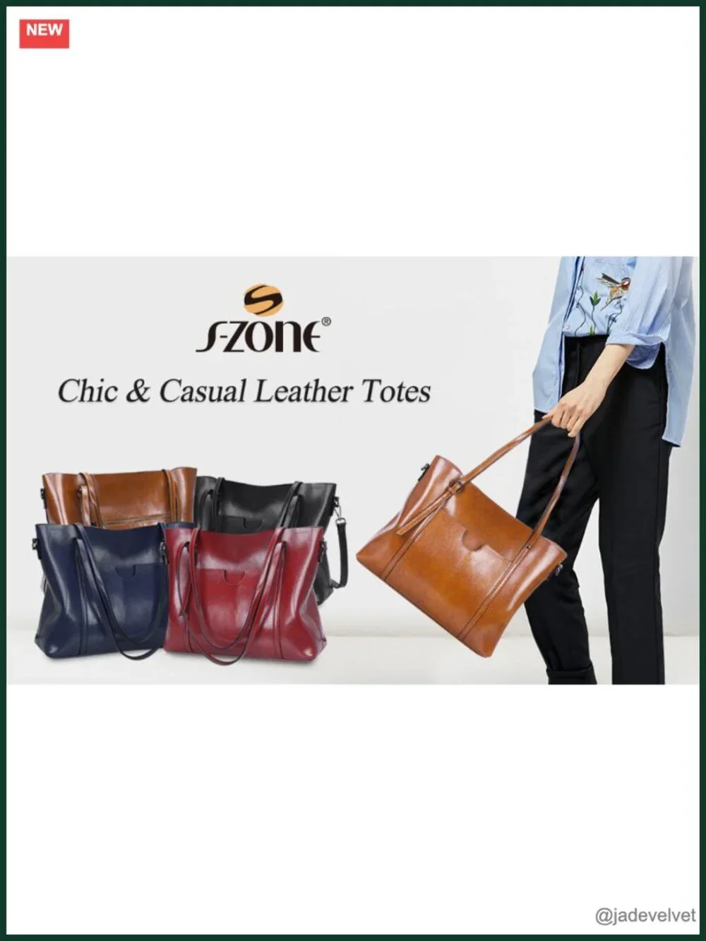 Genuine Leather Satchel Work Tote with Adjustable Shoulder Strap